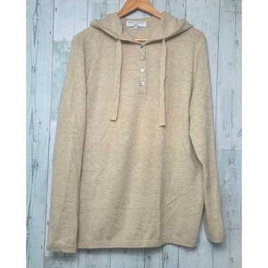 Scott & Scott London Edit 1/4 Button Up Hooded Merino Cashmere Sweater Sz. M